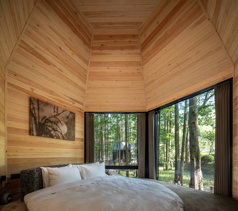 Press kit | 7710-01 - Press release | Dongmingshan Senyu Hotel: A Minimally Invasive Forest Resort in Hangzhou - GLA Architects - Commercial Architecture - Pinecone Cabins - Photo credit: Chen Xi Studio