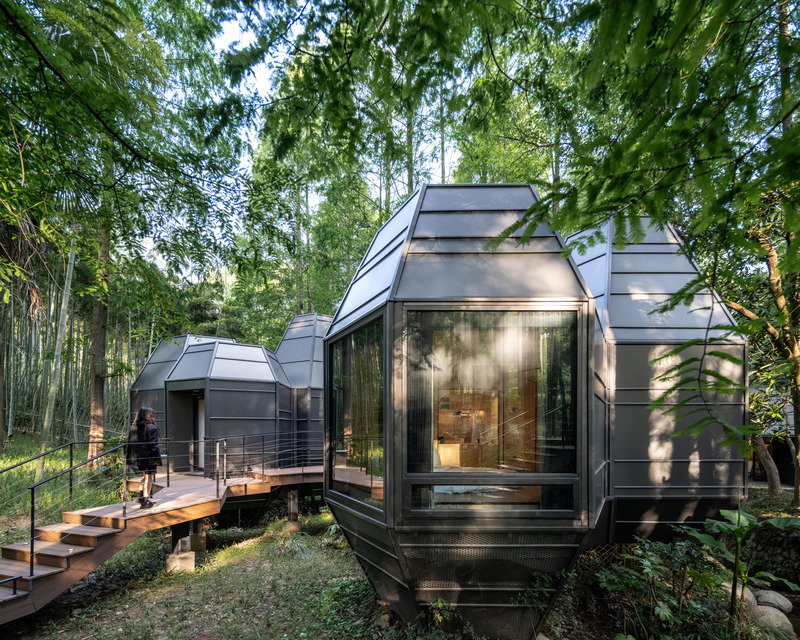 Press kit | 7710-01 - Press release | Dongmingshan Senyu Hotel: A Minimally Invasive Forest Resort in Hangzhou - GLA Architects - Commercial Architecture - Pinecone Cabins - Photo credit: Chen Xi Studio