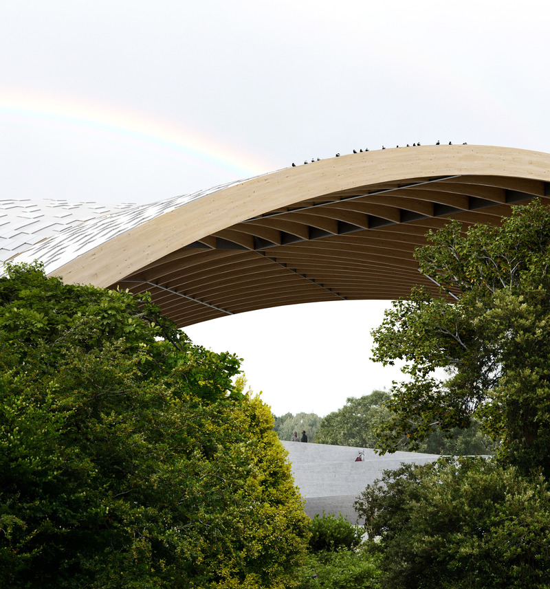 Dossier de presse | 2197-02 - Communiqué de presse | PNE Amphitheatre / Freedom Mobile Arch - Revery Architecture - Architecture commerciale -  A generous ramp network will flank the seating area, providing equitable access and enhancing the guest experience.   - Crédit photo : Mir