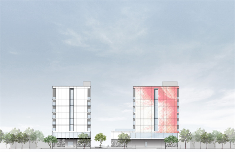 Press kit | 5795-09 - Press release | ANX Crafts Rhythmic Urban Form and Street-Level Vitality in Las Vegas Project - ANX - Commercial Architecture - EAST ELEVATION - Photo credit: ANX