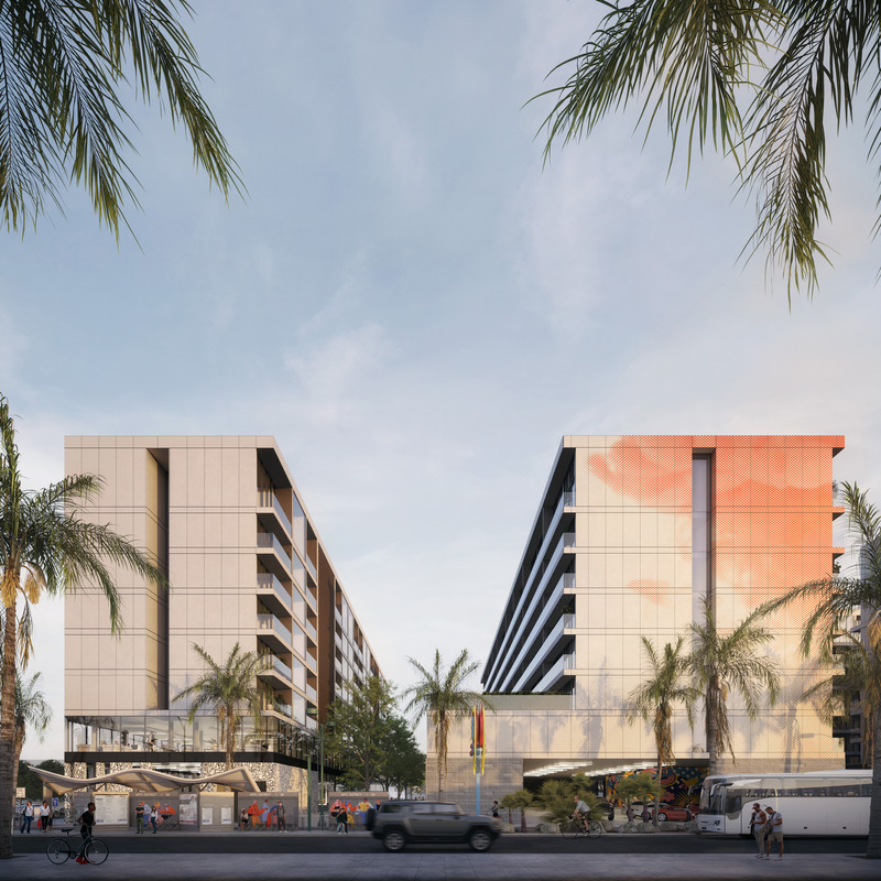 Press kit | 5795-09 - Press release | ANX Crafts Rhythmic Urban Form and Street-Level Vitality in Las Vegas Project - ANX - Commercial Architecture - EAST VIEW - Photo credit: ANX