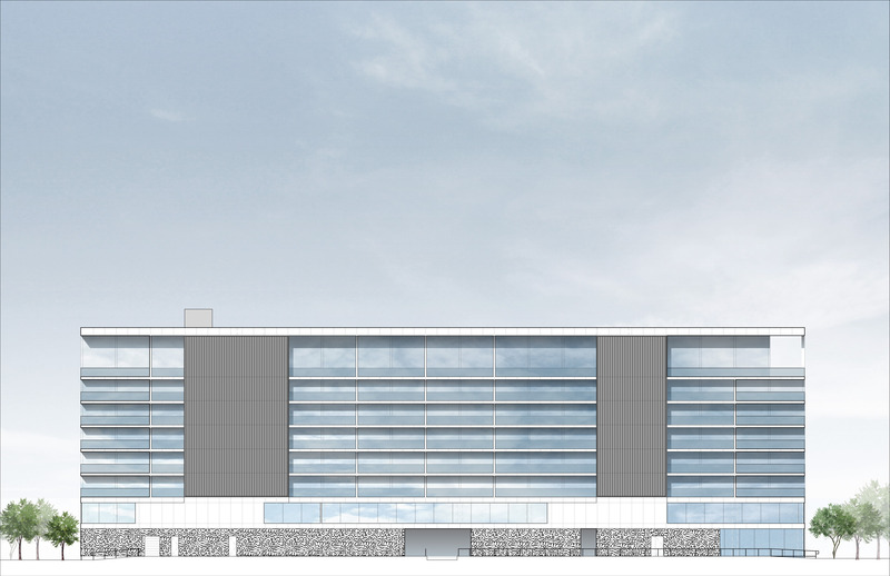 Press kit | 5795-09 - Press release | ANX Crafts Rhythmic Urban Form and Street-Level Vitality in Las Vegas Project - ANX - Commercial Architecture - NORTH TOWER, NORTH ELEVATION - Photo credit: ANX