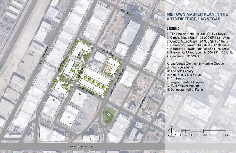Press kit | 5795-09 - Press release | ANX Crafts Rhythmic Urban Form and Street-Level Vitality in Las Vegas Project - ANX - Commercial Architecture - SITE PLAN - Photo credit: ANX