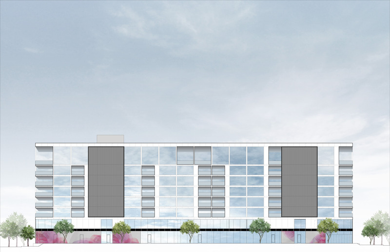 Press kit | 5795-09 - Press release | ANX Crafts Rhythmic Urban Form and Street-Level Vitality in Las Vegas Project - ANX - Commercial Architecture - SOUTH TOWER, NORTH ELEVATION - Photo credit: ANX