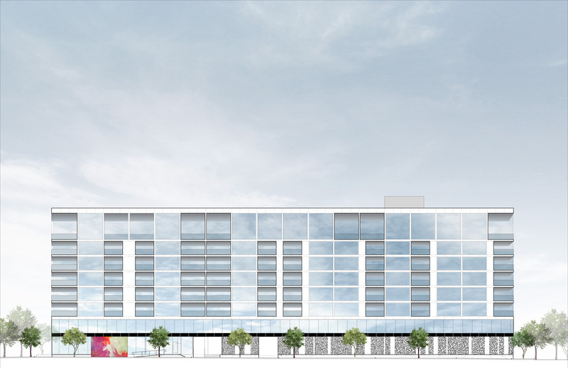 Press kit | 5795-09 - Press release | ANX Crafts Rhythmic Urban Form and Street-Level Vitality in Las Vegas Project - ANX - Commercial Architecture - SOUTH TOWER, SOUTH ELEVATION - Photo credit: ANX