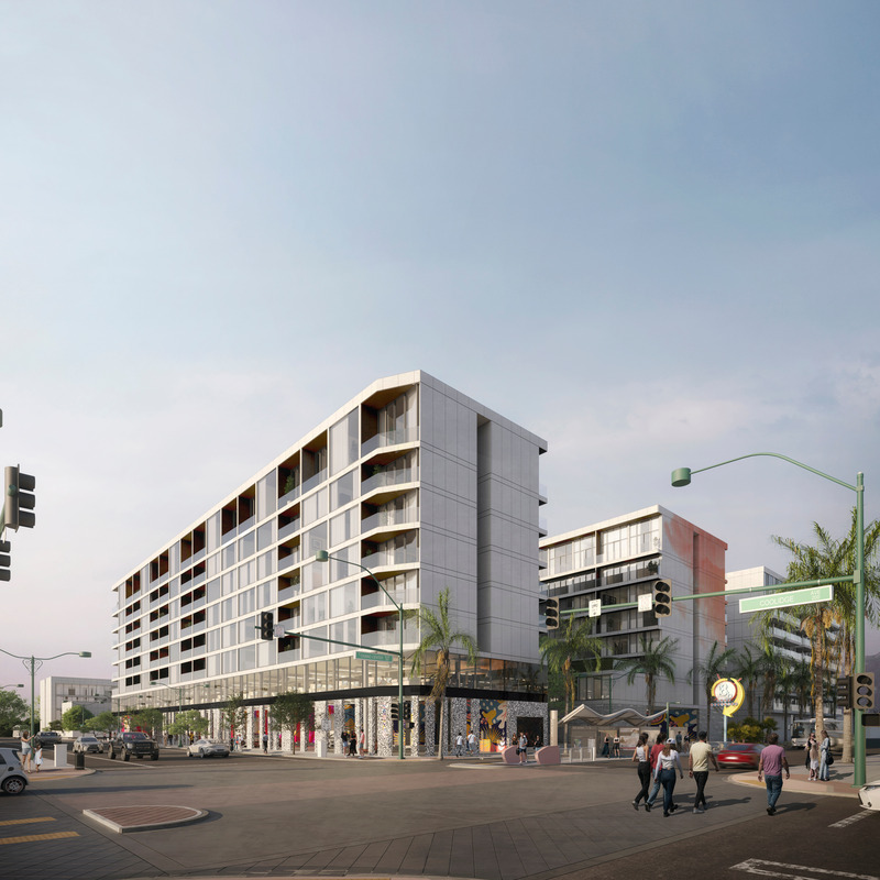 Press kit | 5795-09 - Press release | ANX Crafts Rhythmic Urban Form and Street-Level Vitality in Las Vegas Project - ANX - Commercial Architecture - SOUTHEAST VIEW - Photo credit: ANX
