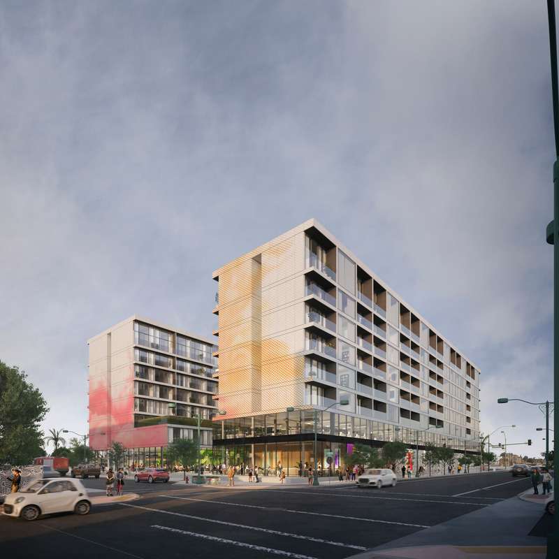 Press kit | 5795-09 - Press release | ANX Crafts Rhythmic Urban Form and Street-Level Vitality in Las Vegas Project - ANX - Commercial Architecture - SOUTHWEST VIEW - Photo credit: ANX