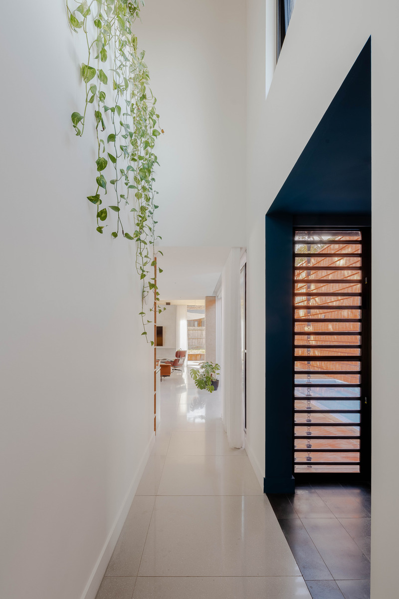Press kit | 7721-01 - Press release | Mahogany House: Intergenerational Home - R ARCHITECTURE - Residential Architecture - Void with cascading plants - Photo credit: Chris Murray- https://chrismurray.photography/