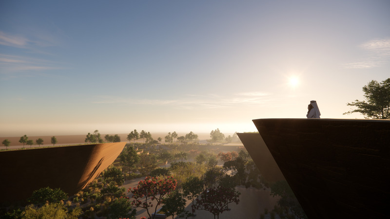 Dossier de presse | 7715-01 - Communiqué de presse | Omrania Wins Architizer A+ Awards for Visionary Water Treatment Complex at King Salman Park - Omrania, part of 10N Collective - Design urbain - Crédit photo : Omrania