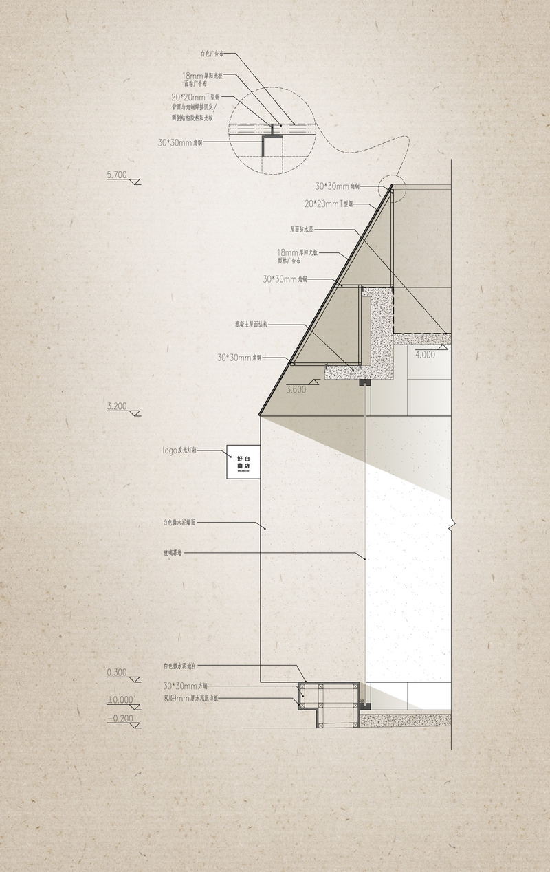 Press kit | 7730-01 - Press release | The White is Good Shop in Weipo, Luoyang - designRESERVE - Commercial Architecture - detailed section - Photo credit: designRESERVE