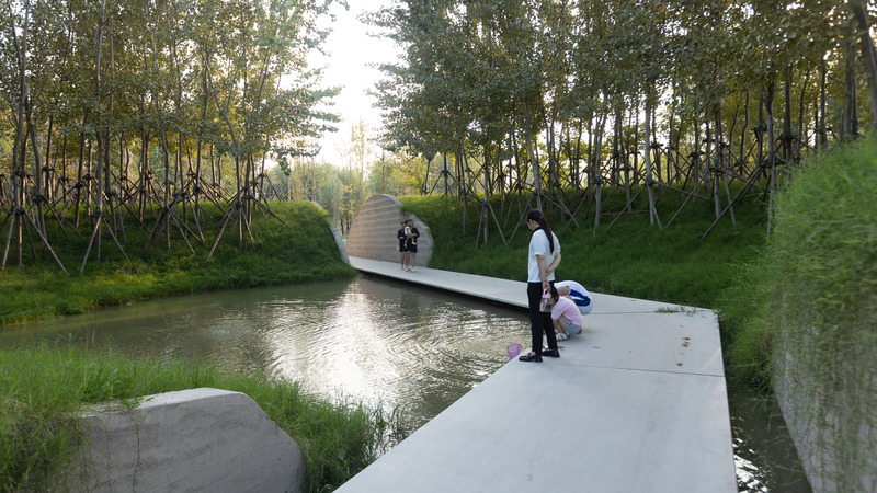 Dossier de presse | 2696-05 - Communiqué de presse | Sponge Synergy: The Huaiyang Fuxi Cultural Park - Turenscape - Architecture de paysage - <p class="">Pathways navigate through craters and tunnels, with water by boardwalks kept safe per regulations, eliminating handrails</p> - Crédit photo : Turenscape