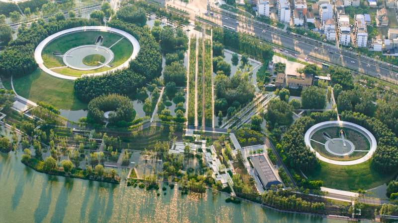 Dossier de presse | 2696-05 - Communiqué de presse | Sponge Synergy: The Huaiyang Fuxi Cultural Park - Turenscape - Architecture de paysage - <p class="">Park's design inspired by celestial constellations, adding unique visual language. The flood-adaptive 'chaotic matrix' can regulate 1M m³ stormwater</p> - Crédit photo : Turenscape