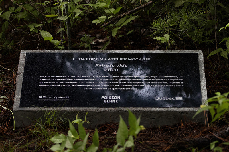 Press kit | 5671-01 - Press release | 'Faire le vide' at Poisson Blanc Regional Park - Luca Fortin + Atelier mock/up - Art - Photo credit: Maryse Béland