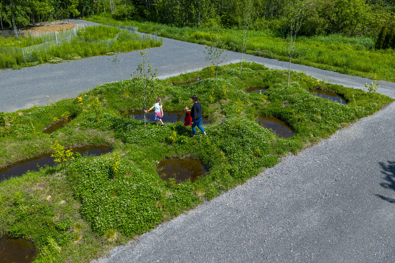 Dossier de presse | 837-52 - Communiqué de presse | Inauguration de la 26e édition du Festival international de jardins - Festival international de jardins | Jardins de Métis - Architecture de paysage - Michael Hyttel Thorø, « Scars of Conflict », 2025 - Crédit photo : Martin Bond