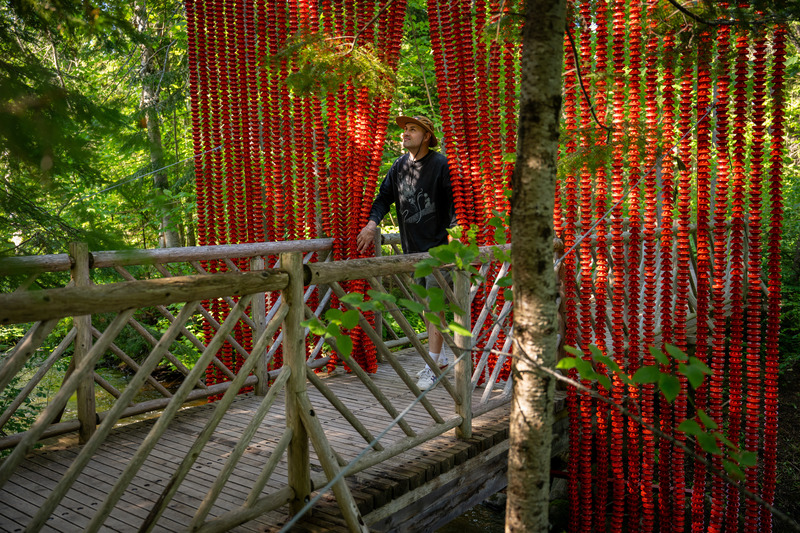 Dossier de presse | 837-52 - Communiqué de presse | Inauguration de la 26e édition du Festival international de jardins - Festival international de jardins | Jardins de Métis - Architecture de paysage - Simon Barrette, « You Shall (Not) Pass », 2025 - Crédit photo : Martin Bond
