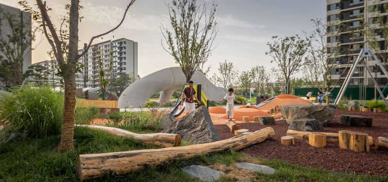 Dossier de presse | 7020-03 - Communiqué de presse | Boulder Park: A 3D Concrete-Printed Playground - XISUI Design - Architecture de paysage - The Overall View of the Low-Age Area - Crédit photo : Zhou Sheng, CHENIN Visual, 2024