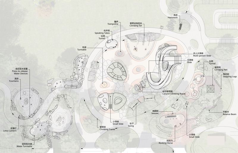 Dossier de presse | 7020-03 - Communiqué de presse | Boulder Park: A 3D Concrete-Printed Playground - XISUI Design - Architecture de paysage - Boulder Park Children's Activity Area Plan - Crédit photo : XISUI Design, 2024