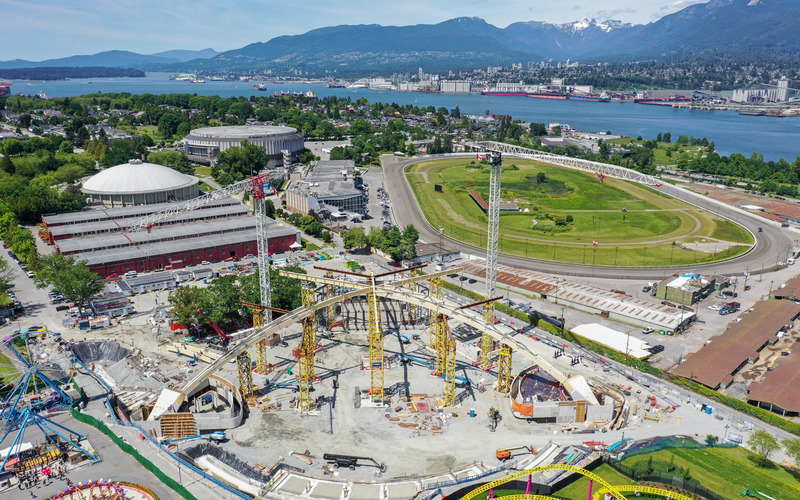 Dossier de presse | 2197-02 - Communiqué de presse | PNE Amphitheatre / Freedom Mobile Arch - Revery Architecture - Architecture commerciale - Aerial view of PNE site - Crédit photo : Site Partners