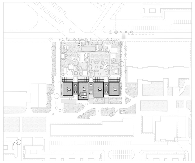 Dossier de presse | 7746-01 - Communiqué de presse | Gyöngyszem Kindergarten - Archikon Architects - Architecture institutionnelle - Gyöngyszem Kindergarten, Site Plan - Crédit photo : Archikon Architects