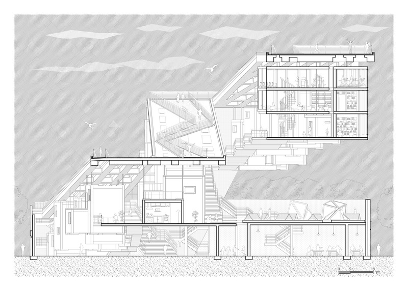Dossier de presse | 7742-01 - Communiqué de presse | Xuefeng Li remporte une double distinction lors de la 13e édition des Architizer A+Awards - Everest Group - Architecture résidentielle - Section Drawing - Crédit photo : Xuefeng Li