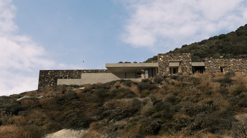 Dossier de presse | 7735-01 - Communiqué de presse | « Horizon House » - ONUS Architecture Studio - Architecture résidentielle - La façade en pierre reflète la texture et la teinte du paysage environnant. - Crédit photo : ONUS Architecture Studio