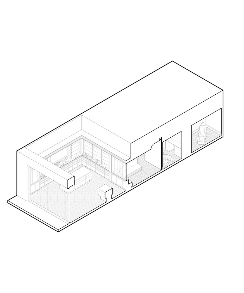 Press kit | 6188-01 - Press release | Living Beauty Retail Space and Treatment Spa - ODAMI - Commercial Interior Design - Axonometric Section - Photo credit: Odami