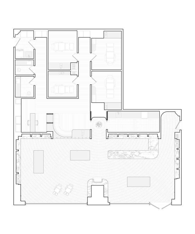 Press kit | 6188-01 - Press release | Living Beauty Retail Space and Treatment Spa - ODAMI - Commercial Interior Design - Floor plan - Photo credit: Odami