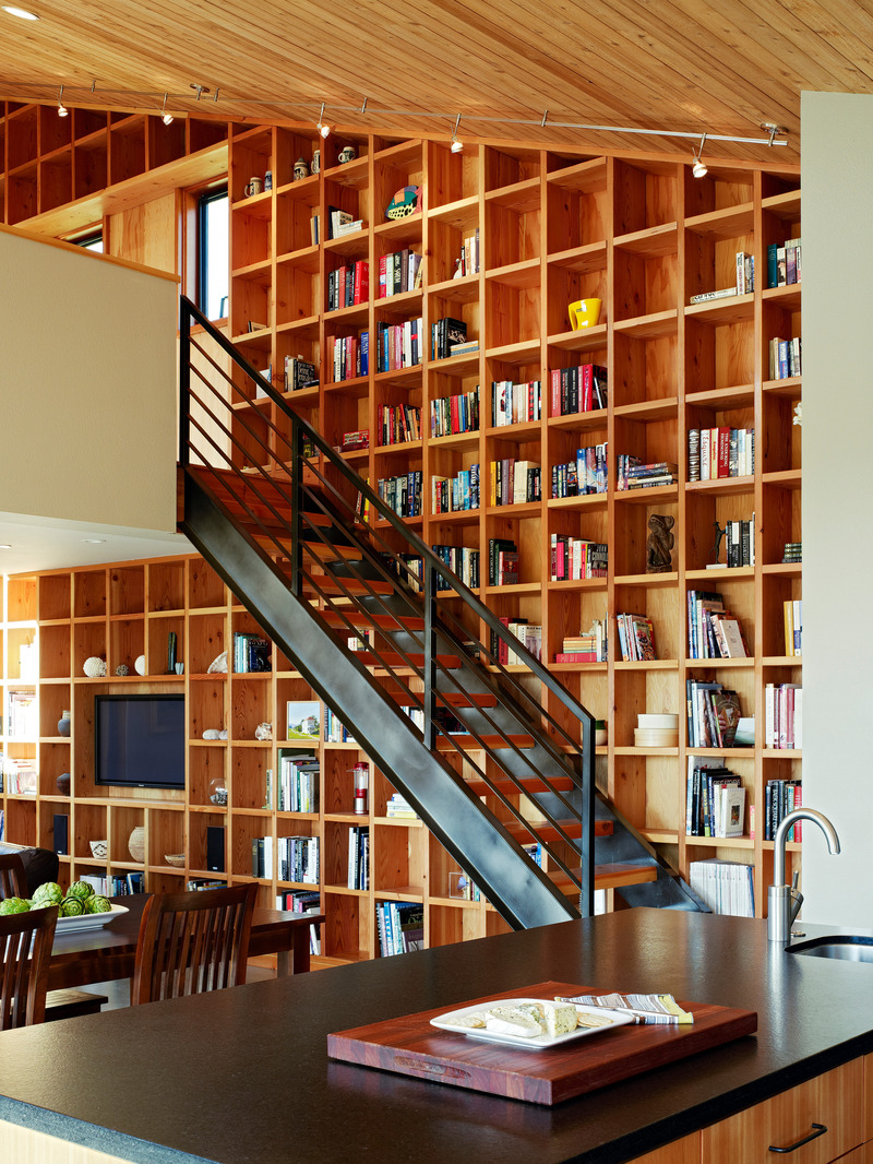 Press kit | 2757-56 - Press release | Malcolm Davis Architecture Evolves into MDa Studios - MDa Studios - Residential Architecture -  <p>Stone: </p><p><br></p><p class="">New construction family home and guest house at the Sea Ranch. The open framing bookshelf wall shelters the residence from adjacent Highway 1.</p>  - Photo credit: Joe Fletcher