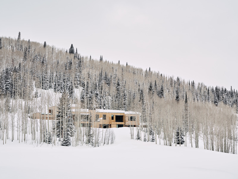 Dossier de presse | 2757-57 - Communiqué de presse | Sparano + Mooney Architecture Create a Serene Mountain Retreat - Sparano + Mooney Architecture - Architecture résidentielle - The ski-in/ski-out property features a full gear room with equipment racks. Even the clients’ pets factored into the home’s design, which includes a dog wash zone comprised of concrete and metal paneling and grating and a secure outdoor dog run.   - Crédit photo : Photography by Joe Fletcher