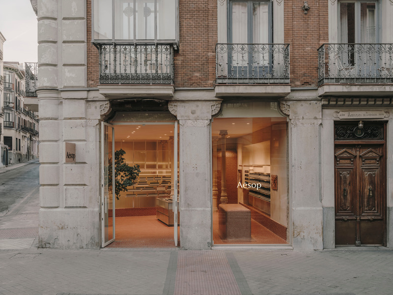 Press kit | 4709-17 - Press release | Dezeen Awards 2025 Interiors Shortlist Highlights the World's Most Striking Spaces - Dezeen - Competition - <p>Retail interior (small)</p><p>Aesop Store Las Salesas, Ciszak Dalmas and Matteo Ferrari, Madrid, Spain</p> - Photo credit: Salva López