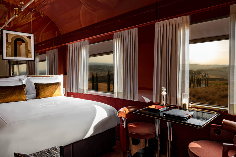 Press kit | 4709-17 - Press release | Dezeen Awards 2025 Interiors Shortlist Highlights the World's Most Striking Spaces - Dezeen - Competition - Hotel and short-stay interior<br>La Dolce Vita Orient Express, Dimore Studio, Italy - Photo credit: Mr Tripper