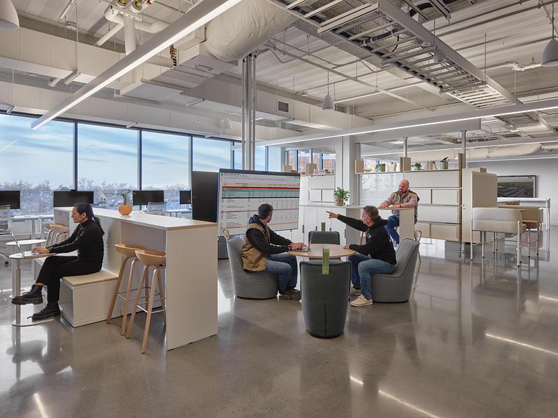 Press kit | 7791-01 - Press release | Callaghan Horiuchi Marks One Year of Arvest at Ledger - Callaghan Horiuchi - Commercial Interior Design - <p class="">A permanent touchdown point for a team, Team Homes provide dedicated workspaces for planned and impromptu collaboration </p> - Photo credit: Halkin Mason Photography