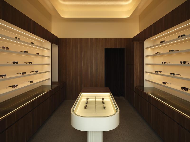 Press kit | 3491-05 - Press release | See You Vision Care: Old-World Craftsmanship Meets Modern Sensibility - Atelier SUN - Commercial Interior Design - Ivory Center piece and drop ceiling - Photo credit: Joel Esposito