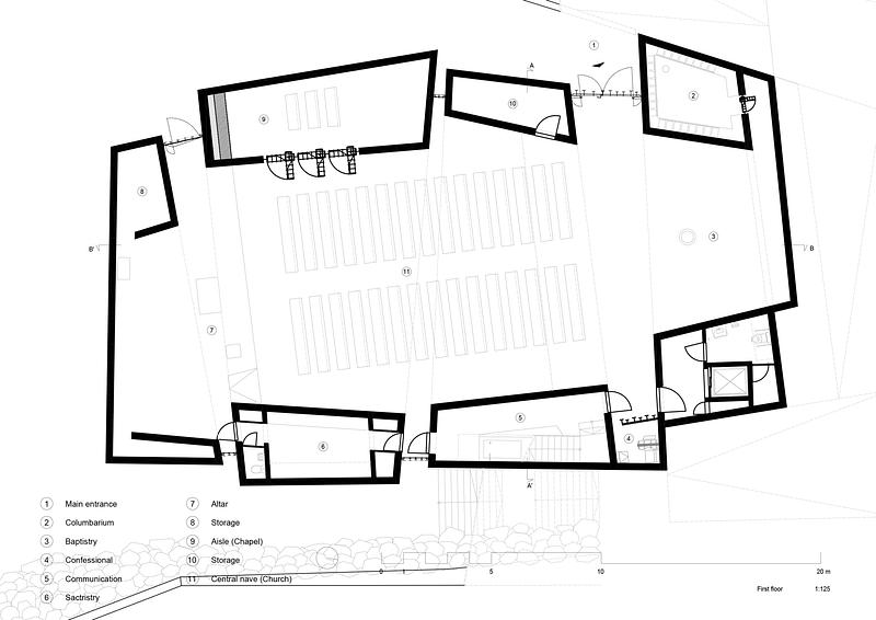 Dossier de presse | 661-90 - Communiqué de presse | World Building of the Year and Interior of the Year revealed at World Architecture Festival 2025 - World Architecture Festival - Évènement + Exposition - <p>World Building of the Year</p><p>The Holy Redeemer Church and Community Centre of Las Chumberas by Fernando Menis_Ground floor</p> - Crédit photo : Fernando Menis