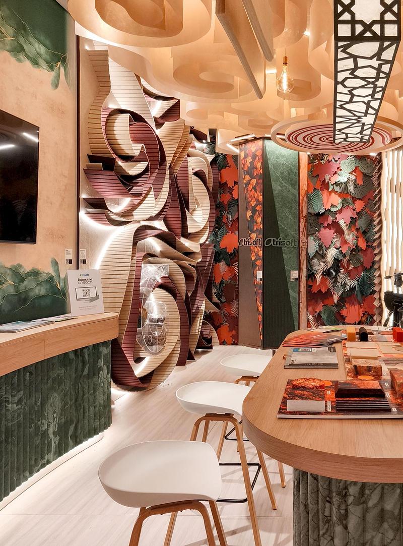 Press kit | 7501-11 - Press release | LIT Lighting Design Awards 2025: Celebrating the Power of Light Across 62 Countries - 3C Awards - Competition - Lighting Design for a Recycled Acoustic Cladding Stand. Studio ió Arquitetura - Photo credit: Carolina Ciola Fonseca, Orlando Araújo, Rubens Campo