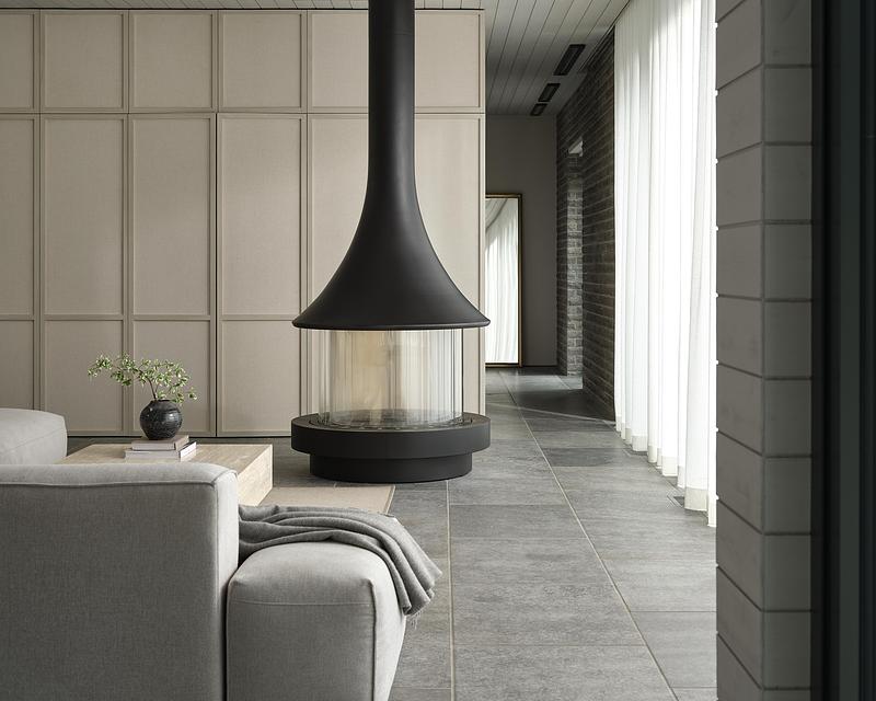 Press kit | 2942-06 - Press release | Glasgow residence - Reigo & Bauer - Residential Interior Design - Pool House - Lounge Fireplace<br> - Photo credit: Doublespace Photography