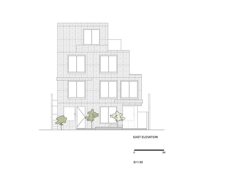 Dossier de presse | 3153-05 - Communiqué de presse | Ryuichi Sasaki Architecture crée Escenario Meguro Hanabusayama, une œuvre qui allie habitat urbain et forme naturelle - Ryuichi Sasaki Architecture - Architecture résidentielle - <font dir="auto" style="vertical-align: inherit;"><font dir="auto" style="vertical-align: inherit;"> ELEVATION</font></font> - Crédit photo : Ryuichi Sasaki Architecture