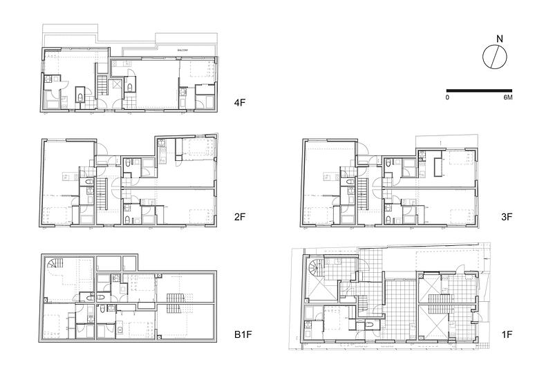 Dossier de presse | 3153-05 - Communiqué de presse | Ryuichi Sasaki Architecture crée Escenario Meguro Hanabusayama, une œuvre qui allie habitat urbain et forme naturelle - Ryuichi Sasaki Architecture - Architecture résidentielle - <font dir="auto" style="vertical-align: inherit;"><font dir="auto" style="vertical-align: inherit;"> FLOOR PLAN</font></font> - Crédit photo : Ryuichi Sasaki Architecture