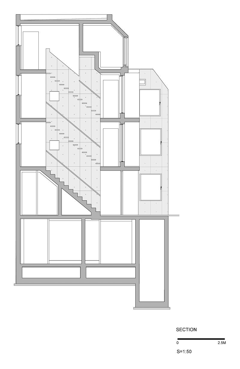 Dossier de presse | 3153-05 - Communiqué de presse | Ryuichi Sasaki Architecture crée Escenario Meguro Hanabusayama, une œuvre qui allie habitat urbain et forme naturelle - Ryuichi Sasaki Architecture - Architecture résidentielle - <font dir="auto" style="vertical-align: inherit;"><font dir="auto" style="vertical-align: inherit;"> SECTION</font></font> - Crédit photo : Ryuichi Sasaki Architecture