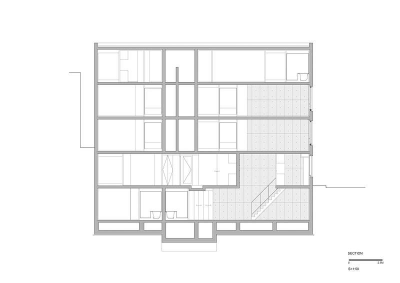 Dossier de presse | 3153-05 - Communiqué de presse | Ryuichi Sasaki Architecture crée Escenario Meguro Hanabusayama, une œuvre qui allie habitat urbain et forme naturelle - Ryuichi Sasaki Architecture - Architecture résidentielle - <font dir="auto" style="vertical-align: inherit;"><font dir="auto" style="vertical-align: inherit;"> SECTION</font></font> - Crédit photo : Ryuichi Sasaki Architecture