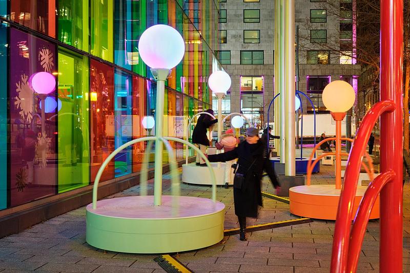 Dossier de presse | 583-26 - Communiqué de presse | Montréal s’illumine : LUMINO déploie 35 œuvres au Quartier des spectacles et au centre-ville - Partenariat du Quartier des spectacles - Évènement + Exposition - Celestia, Kleis  - Crédit photo : Ulysse Lemerise / OSA