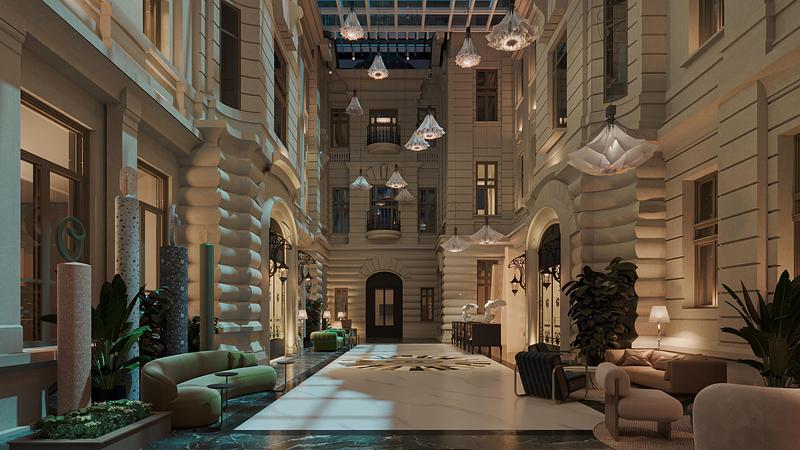 Dossier de presse | 7806-01 - Communiqué de presse | Sofitel Bucharest: Contemporary French Luxury Within a Historic Neo-Classical Setting - Ran & Morris Creative Partnership - Design d’intérieur commercial - Main lobby - Crédit photo : MOD Studio