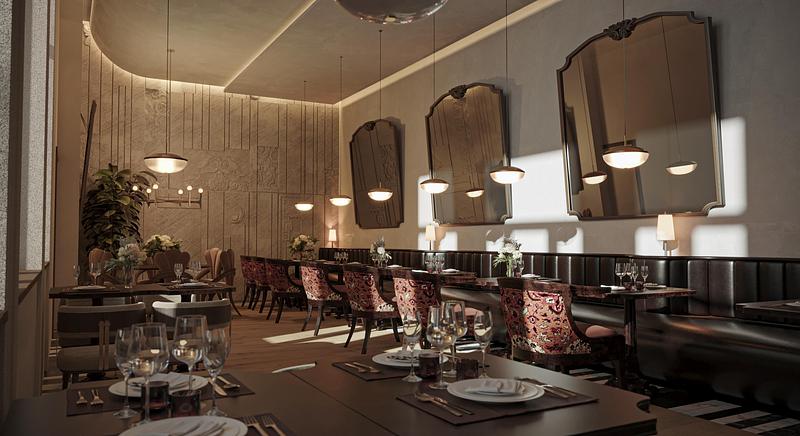 Dossier de presse | 7806-01 - Communiqué de presse | Sofitel Bucharest: Contemporary French Luxury Within a Historic Neo-Classical Setting - Ran & Morris Creative Partnership - Design d’intérieur commercial - Main resturant - Crédit photo : MOD Studio