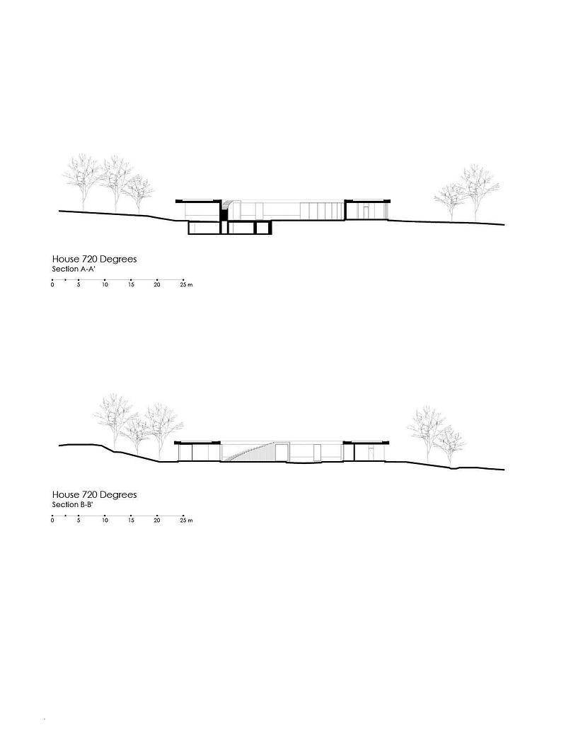 Dossier de presse | 7835-01 - Communiqué de presse | House 720 Degrees - Fernanda Canales - Architecture résidentielle - Crédit photo : Sections — House 720 Degrees
