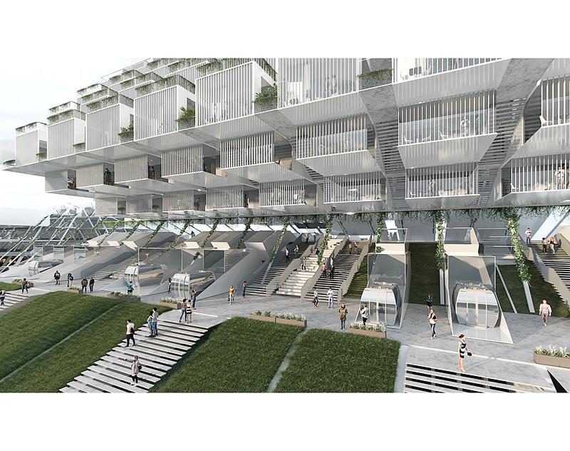 Dossier de presse | 7842-01 - Communiqué de presse | "City on the Loop": A Visionary Architectural Strategy for Coastal Living - Ruxuan Zheng - Design urbain - Phase I - Crédit photo :  Ruxuan Zheng, Haoyuan Wang 