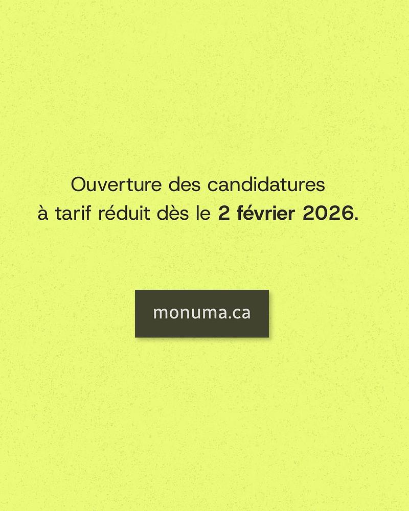 Dossier de presse | 7762-02 - Communiqué de presse | Ouverture des candidatures | Prix Mōnuma 2026 - Mōnuma - Concours - Crédit photo : monuma.ca