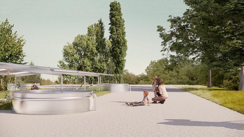 Press kit | 837-54 - Press release | The International Garden Festival Unveils the Projects Selected for its 27th Edition, Under the Theme 'Mapping Sensitivity' - International Garden Festival | Reford Gardens - Landscape Architecture - <p> Worm's Eye (perspectival view, as seen from an adjacent pathway)</p><p>Ellen Harris | États-Unis </p> - Photo credit: Ellen Harris