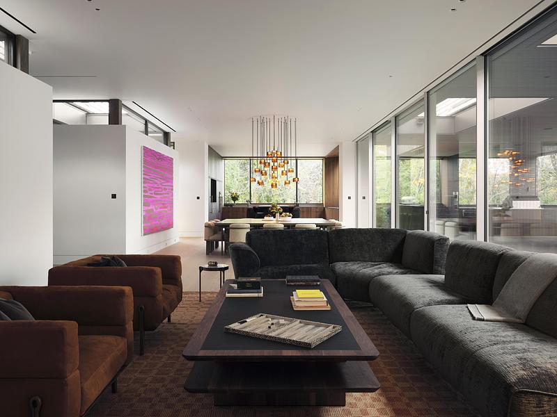 Dossier de presse | 7392-01 - Communiqué de presse | Atelier Échelle réinterprète l’architecture vernaculaire du Québec rural pour une résidence de collectionneurs d’art contemporain - Atelier Échelle - Architecture résidentielle - Crédit photo : Maxime Brouillet