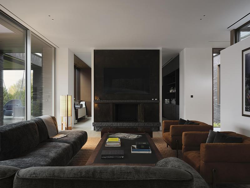 Dossier de presse | 7392-01 - Communiqué de presse | Atelier Échelle réinterprète l’architecture vernaculaire du Québec rural pour une résidence de collectionneurs d’art contemporain - Atelier Échelle - Architecture résidentielle - Crédit photo : Maxime Brouillet