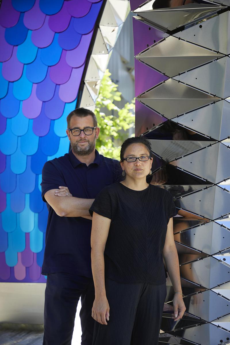 Press kit | 2757-61 - Press release | Defining a New Urban Experience Through the Lens of Digital Craft - FUTUREFORMS - Urban Design - FUTUREFORMS Founders Jason Kelly Johnson and Nataly Gattengo - Photo credit: Matthew Millman